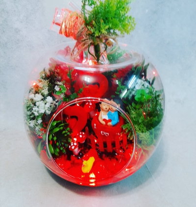 11 kırmızı gül tasarımı Çiçeği & Ürünü Teraryum 