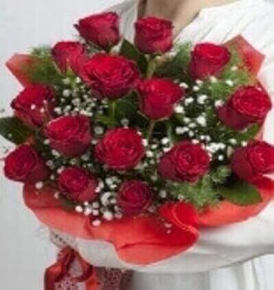 kırmızı güllerden buket Çiçeği & Ürünü 15 Kırmızı Gül Buketi 